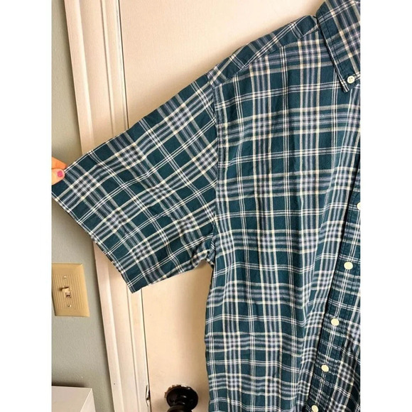 Carhartt Blue Plaid Short-Sleeve Button-Up – Men’s Size Large #0481 - Picture 3 of 10